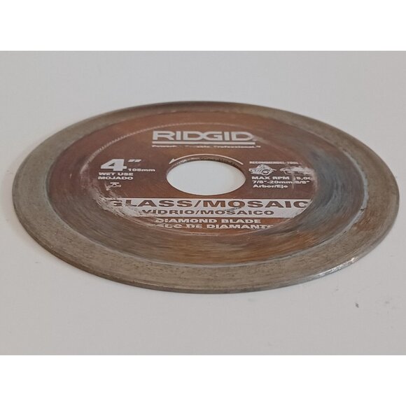 Ridgid Diamond Blade Glass/Mosaic Tile 4" Wet Cutting 5/8" Arbor Chip-Free GT40P - Picture 12 of 13